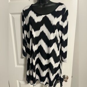 Black and White long Tunic Size Medium.